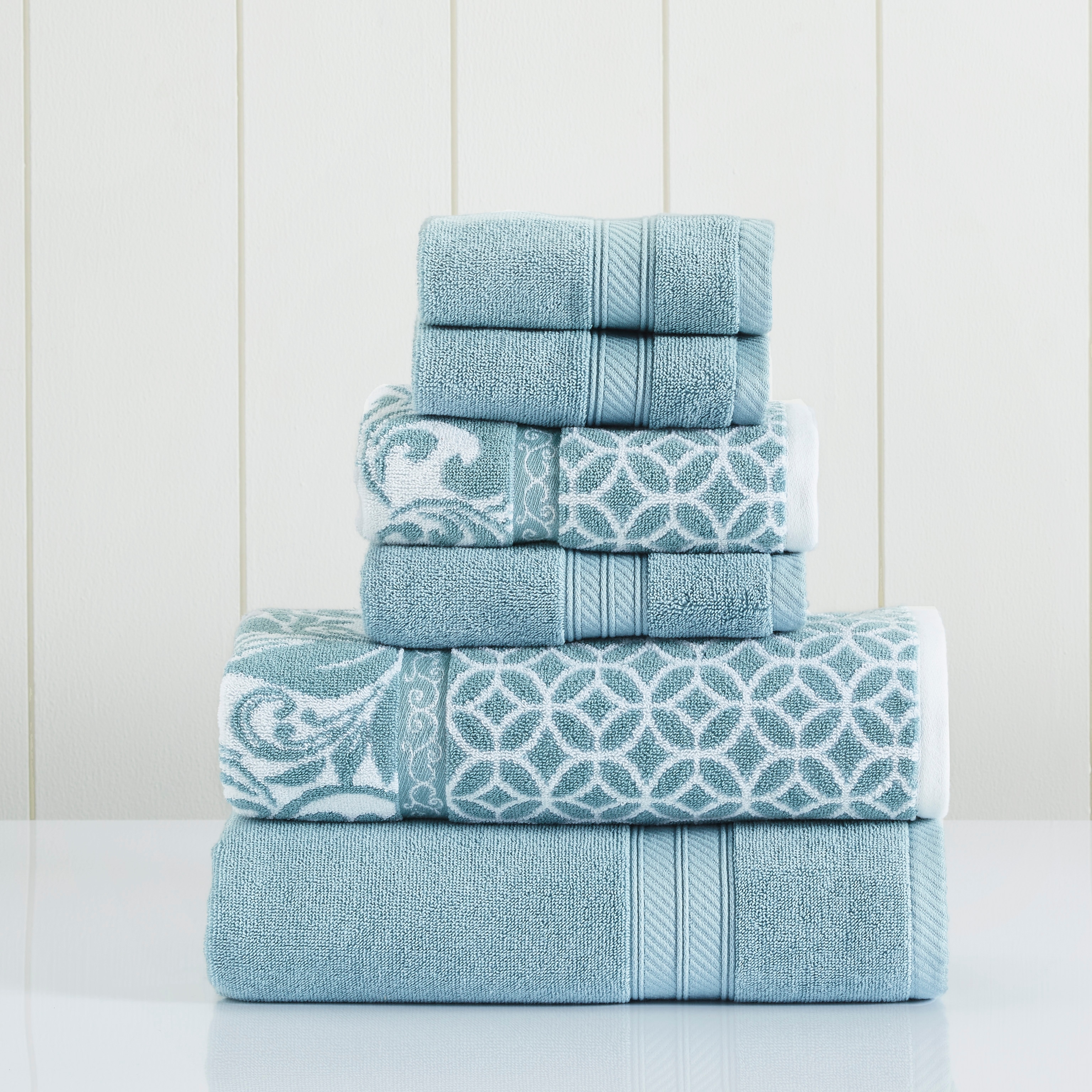 Modern Threads Capri 6-Piece Yarn Dyed 100-Percent Cotton Towel Set - On  Sale - Bed Bath & Beyond - 36721356