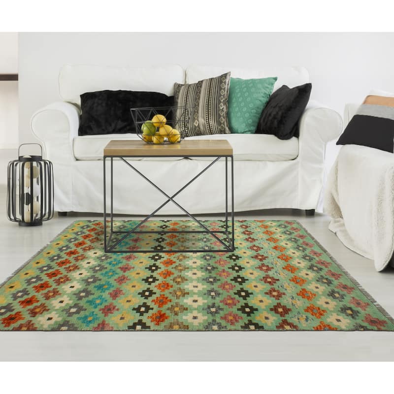 Balochi Ademi Lt. Green/Ivory Rug - 3'2" x 5'1"