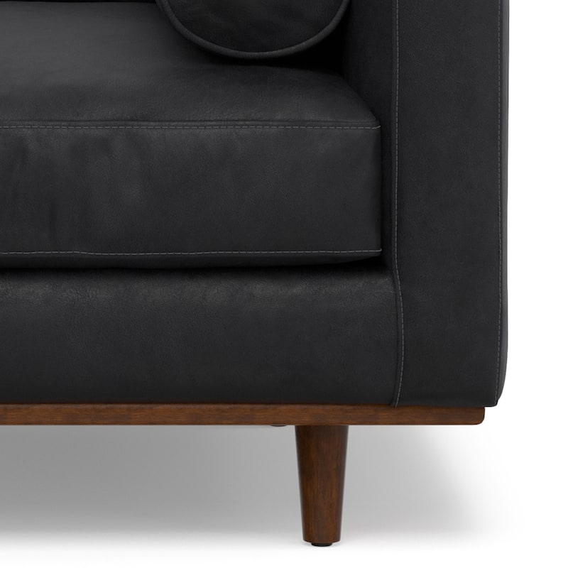WYNDENHALL Brixley 43 inch Wide Mid-Century Modern Accent Chair in Top Grain Genuine Leather - 42.9" W x 38.25" D x 34" H