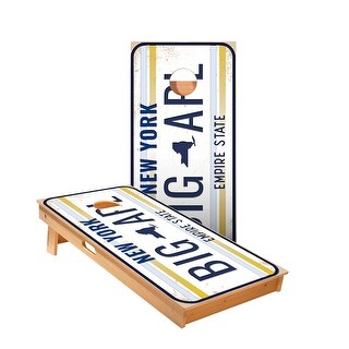 New York License Plate Cornhole Boards