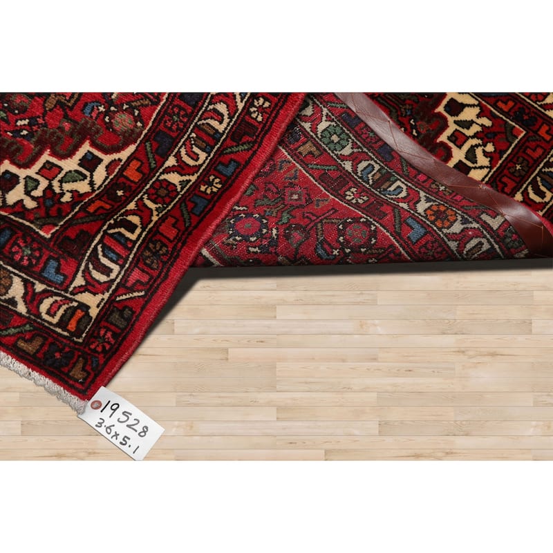 3'6''x5'1'' Hand Knotted Wool Rust Abadeh Traditional Rug - 3' 6'' x 5' 1''