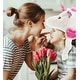 preview thumbnail 5 of 4, DolliBu Happy Mother’s Day Super Soft White Unicorn Plush Hat - 16 inches