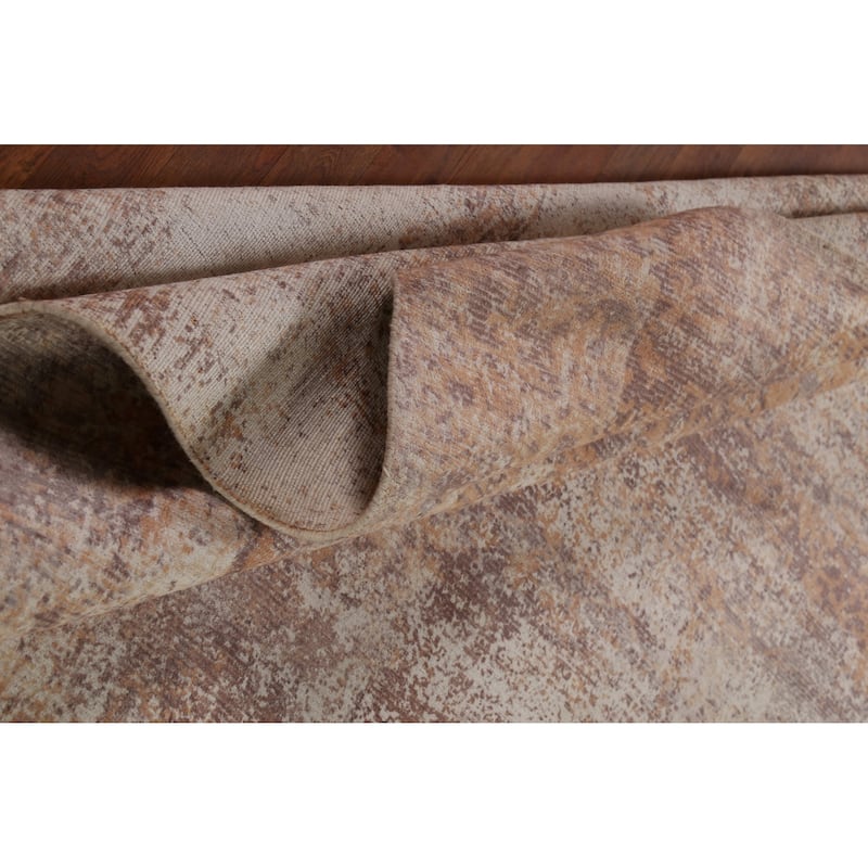Abstract Indian Area Rug Handmade Wool Carpet - 7'9"x 10'0"