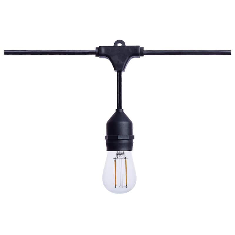 24 Foot LED String Light 12-S14 Lamps 2700K CCT Black 120 Volt