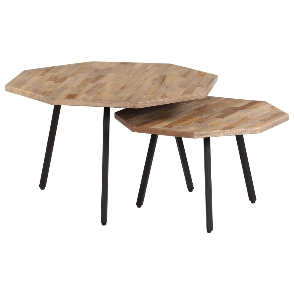 Shop Vidaxl 2 Piece Coffee Table Set Hexagon Reclaimed Teak