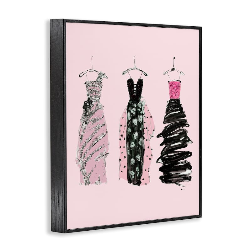 Stupell Abstract Fashion Gowns Framed Giclee Art Design By Sally Swatland