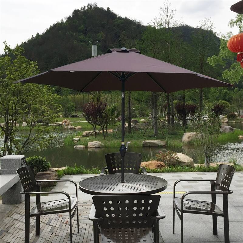 Amada 9-foot Steel Patio Umbrella with Tilt and Crank
