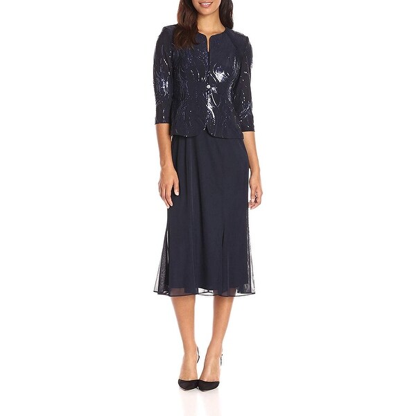 alex evenings women's long mock dress