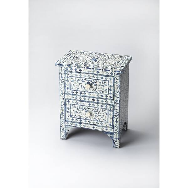 slide 2 of 4, Vivienne Blue Bone Inlay Accent Chest