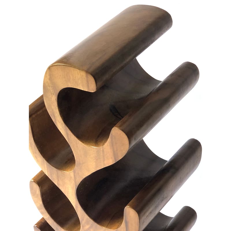Suar Wood 8 Bottle Wine Holder Natural Finishing
