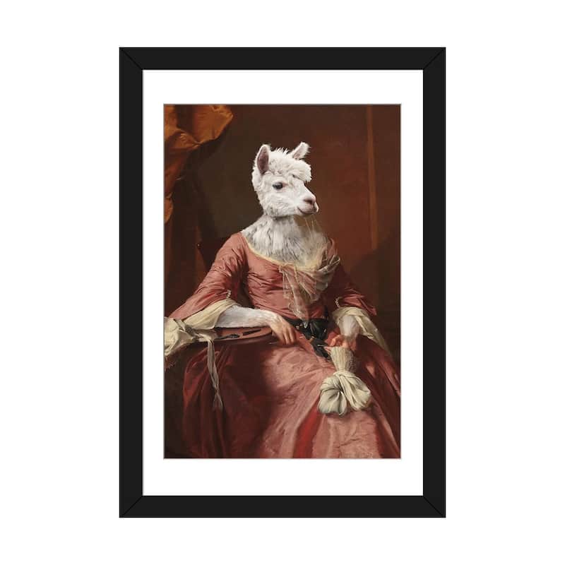 iCanvas "Lady AIpaca" by Jonas Loose - Black - 32x24x1