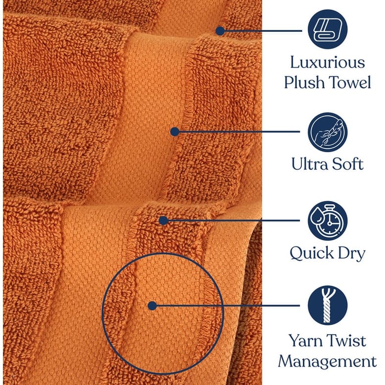 Delara Organic Cotton Luxuriously Plush Bath Sheet Pack of 4 |GOTS & OEKO-TEX Certified |650 GSM Long Staple | Quick Dry & Soft