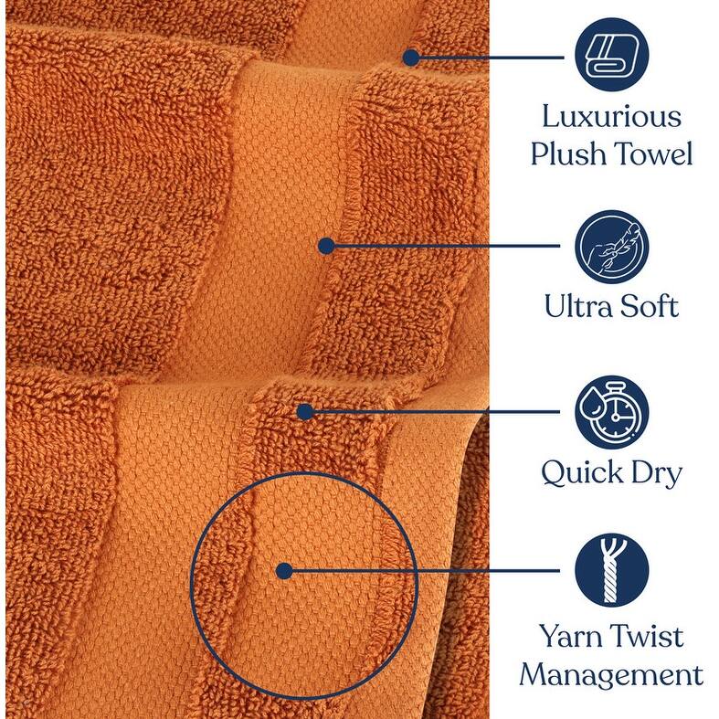 Delara Organic Cotton Luxuriously Plush Bath Towel Pack of 4 |GOTS & OEKO-TEX Certified |650 GSM Long Staple