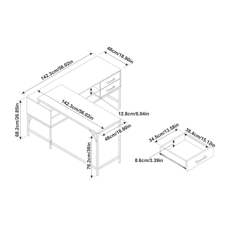 Burbank L-Shape Corner Desk