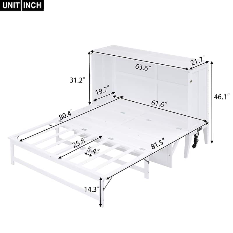 Queen Size Murphy Bed with BuiltIn Charging Station Bed Bath