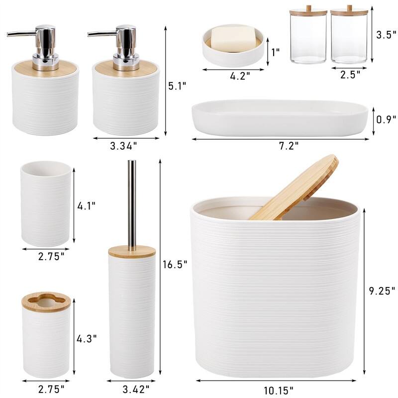 Bathroom Accessories Set with Trash Can - 1 x 1 x 1