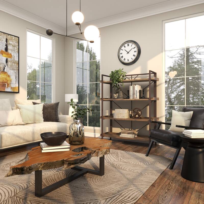 Teak Wood Handmade Decorative Bowl with Natural Grooves - Brown or Black - Roche River Decor