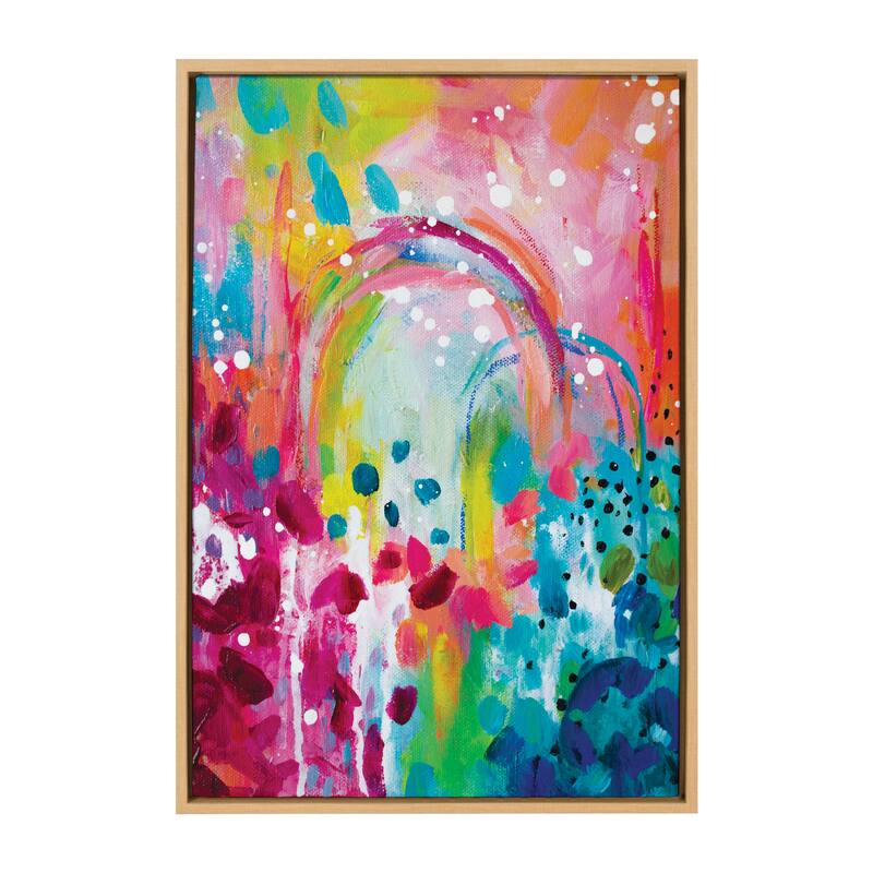 Kate and Laurel Sylvie Rainbows Framed Canvas by Rachel Christopoulos