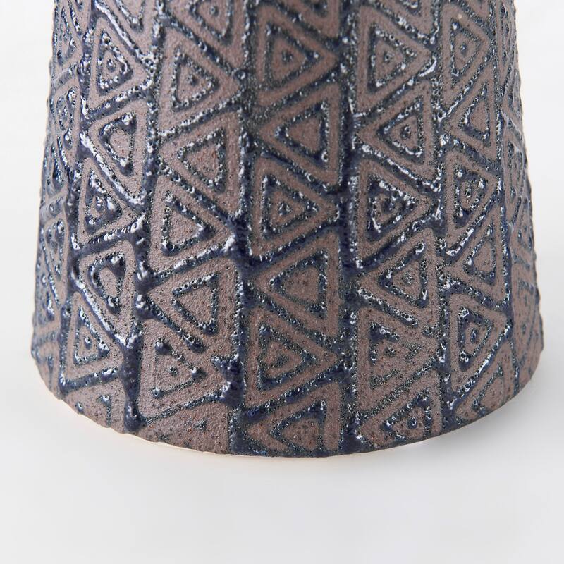 Sefina I Small Brown/Black Patterned Ceramic Vase - 4.5"W x 4.5"D 5.5"H