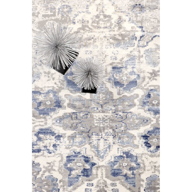 Pasargad Home Turkish Efes Design L. Grey Floral Area Rug