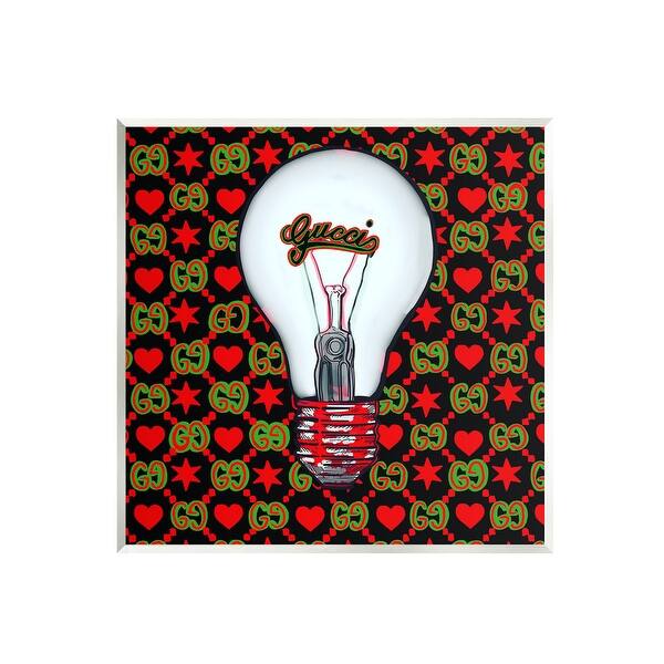 Stupell Glam Brand Lightbulb Pattern Wall Plaque Art Design by Amelia