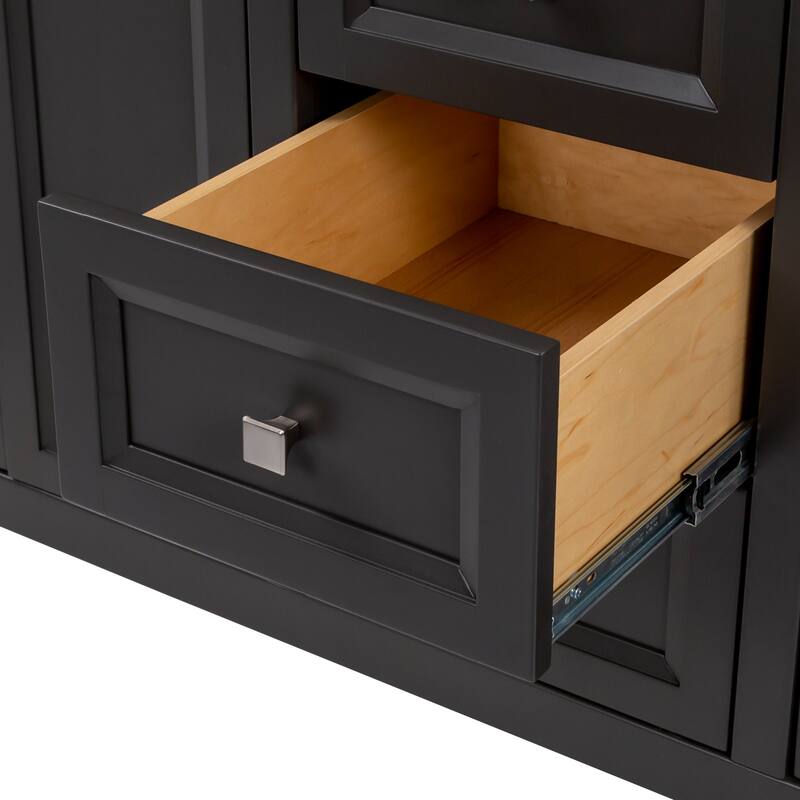 Cartland 61" Double-Sink Bathroom Vanity With 2 Cabinets, 3 Drawers, and Sink Top