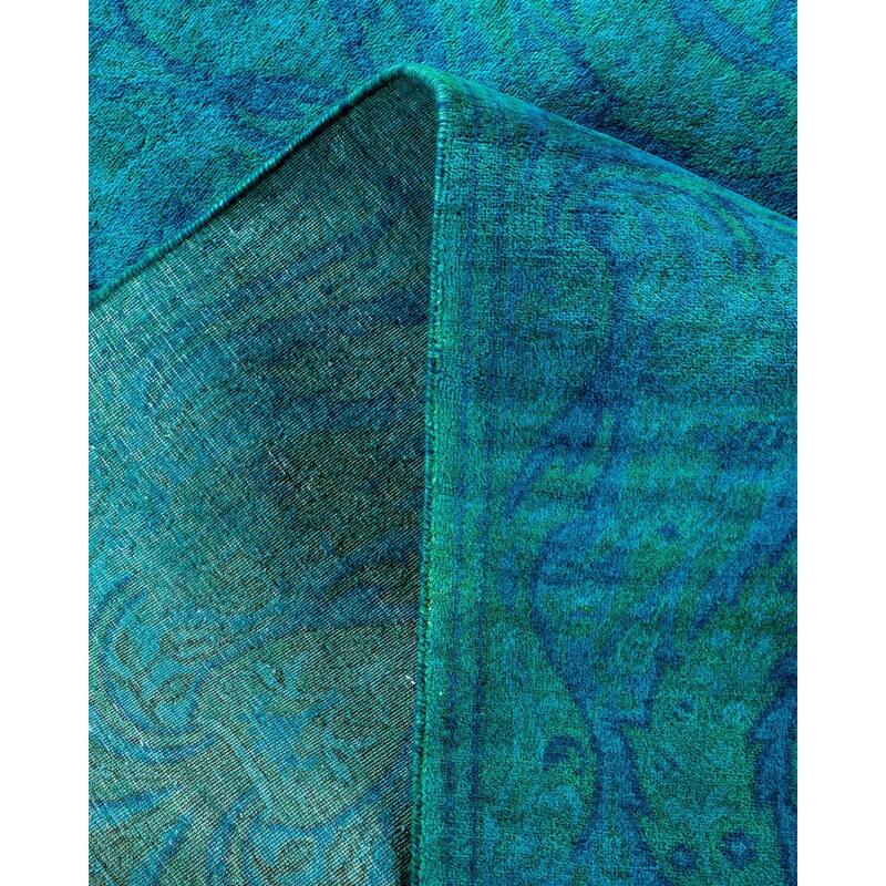 Contemporary Overdyed Wool Hand Knotted Area Rug - 4' 2" x 6' 1"