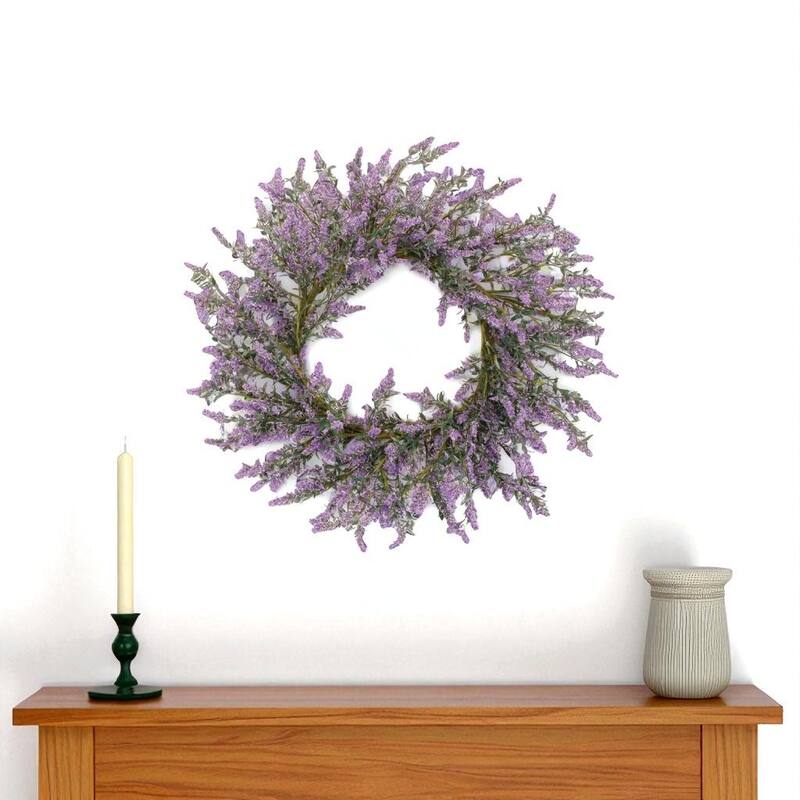HomeRoots 22" Purple And Green Lavender Artificial Wreath - Green/Purple - 22.00 in. x 22.00 in.  x 11.00 in.