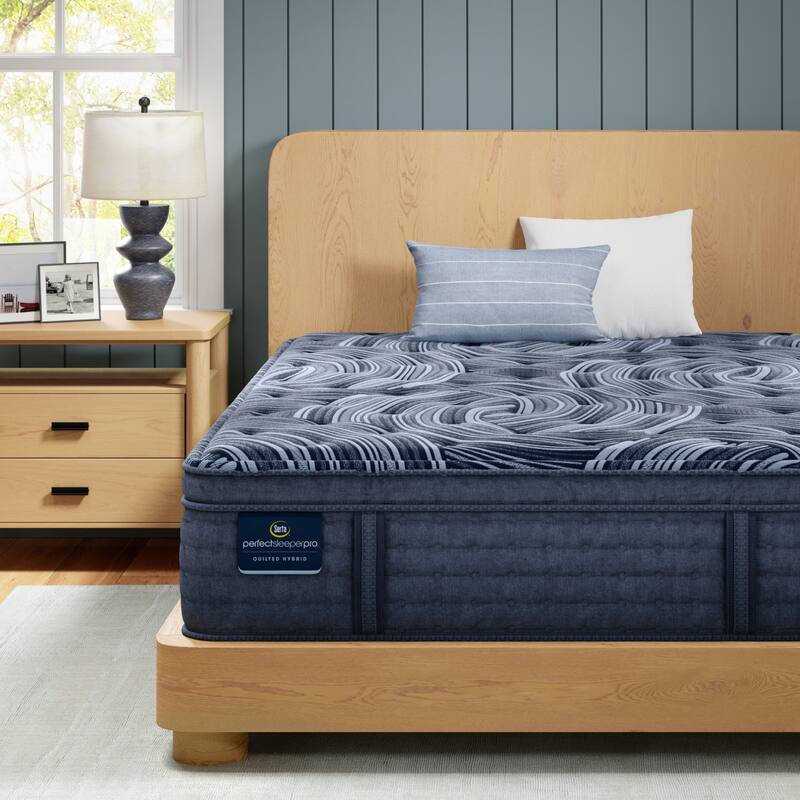Serta Perfect Sleeper Pro Valais 15" Latex Hybrid Plush Pillow Top Mattress Set