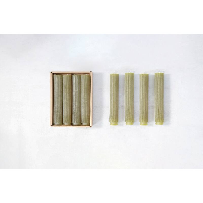 Unscented Pleated Taper Candles in Box, Set of 12