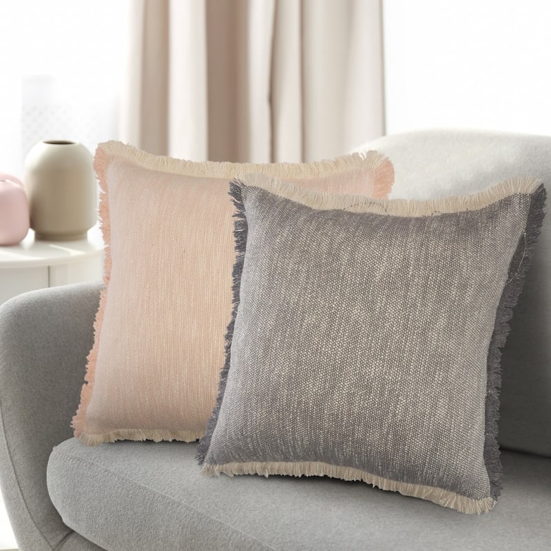 HomeRoots 20" X 20" Gray And White 100% Cotton Abstract Zippered Pillow