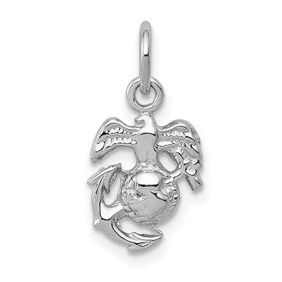 14k White Gold U.S. Marine Corps Insignia Pendant