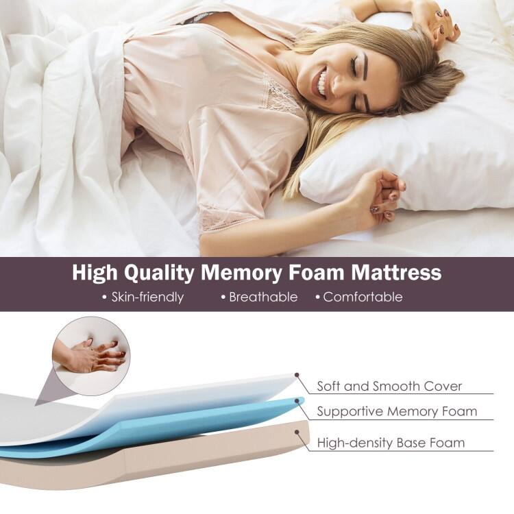 Rollaway Folding Bed with Memory Foam Mattress and Dust-Proof Bag