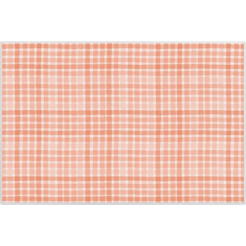 Crayola Geometric Plaid Area Rug By Well Woven - Coral - 3' 3" x 5' - Rectangle