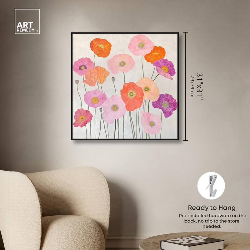 Sunset Poppy Chorus I Canvas by Art Remedy