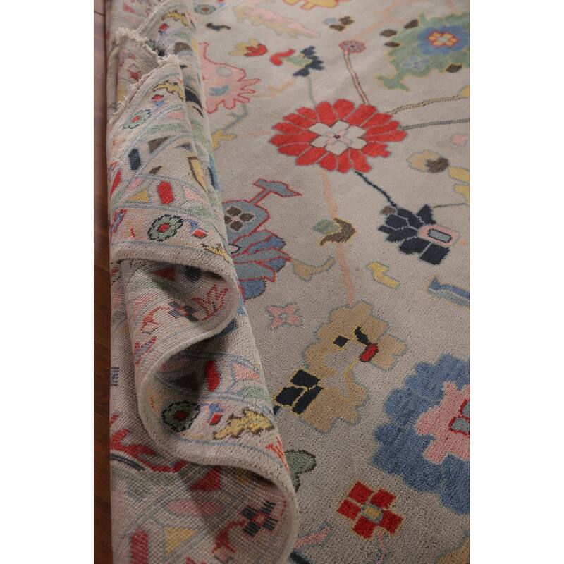 All-Over Large Floral Oushak Oriental Area Rug Wool Carpet - 12'0"x 14'9"