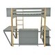 preview thumbnail 7 of 65, Modern Twin Size Wooden Loft Bed with Built-in Storage Cabinet and Cubes, Foldable Desk