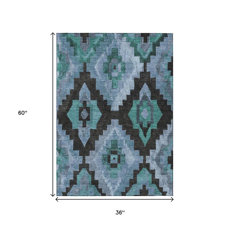 HomeRoots Aztec Transitional Rectangle Outdoor Rug