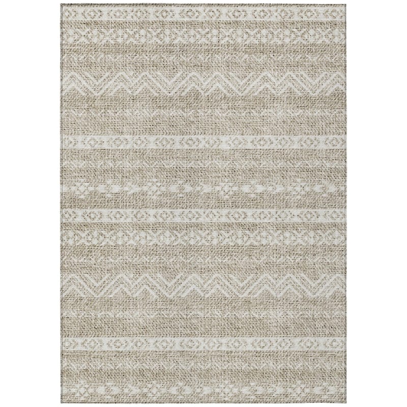 Machine Washable Indoor/ Outdoor Chantille Boho Stripes Rug