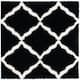 SAFAVIEH Dallas Shag Giusy Trellis 1.5-inch Thick Rug - 6' x 6' Square - Black/Ivory