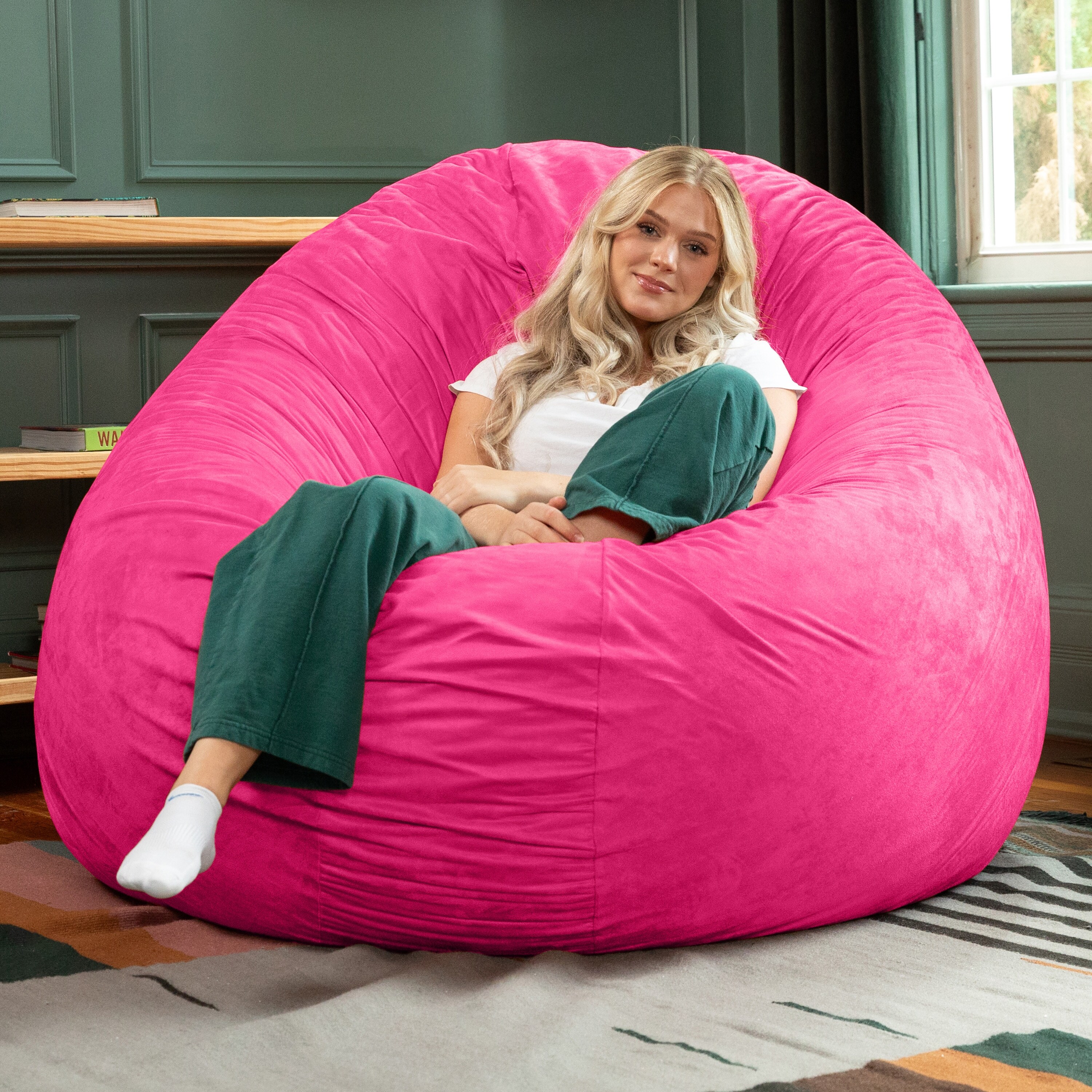 Giant pink shop bean bag