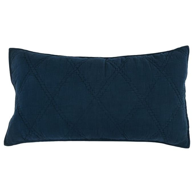 Casi 100% Belgian Flax Linen Midnight Blue Shams by Kosas Home