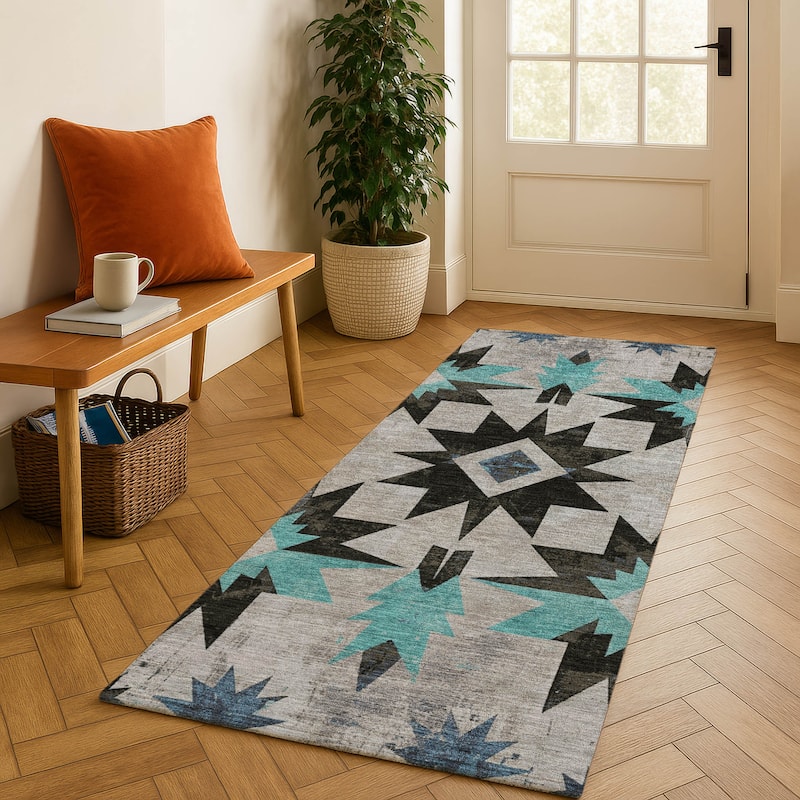 Premium Washable Super Soft Mayfield Rug - Black - 2'3" x 7'6"