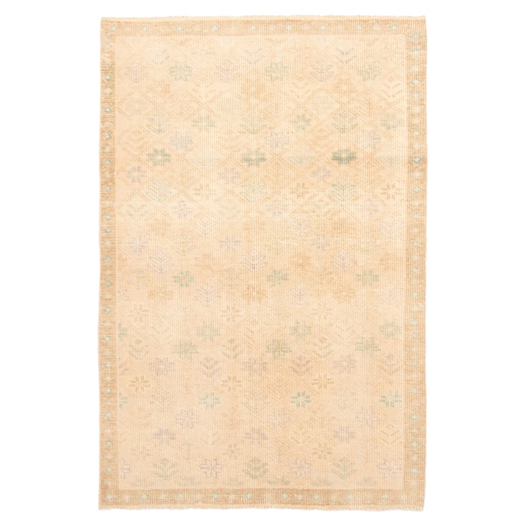 ECARPETGALLERY Hand-knotted Antalya Vintage Beige Wool Rug - 3'1 x 4'9