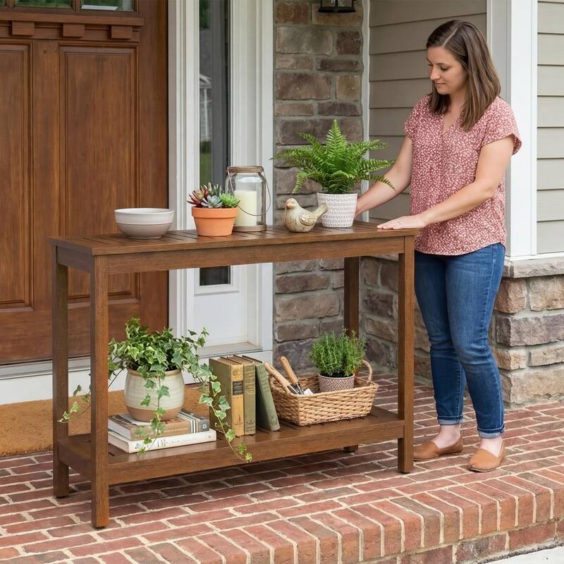 DTY Outdoor Living Longs Peak Eucalyptus Console Table