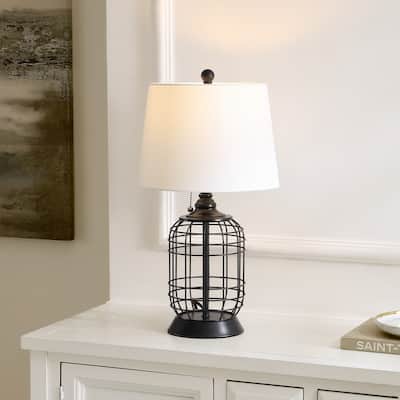 SAFAVIEH Home Lighting Collection Pryce 21" Shabby Chic Table Lamp - 11" W x 11" D x 20" H