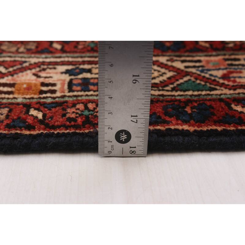 ECARPETGALLERY Hand-knotted Anadol Navy, Red Wool Rug - 3'7 x 9'10
