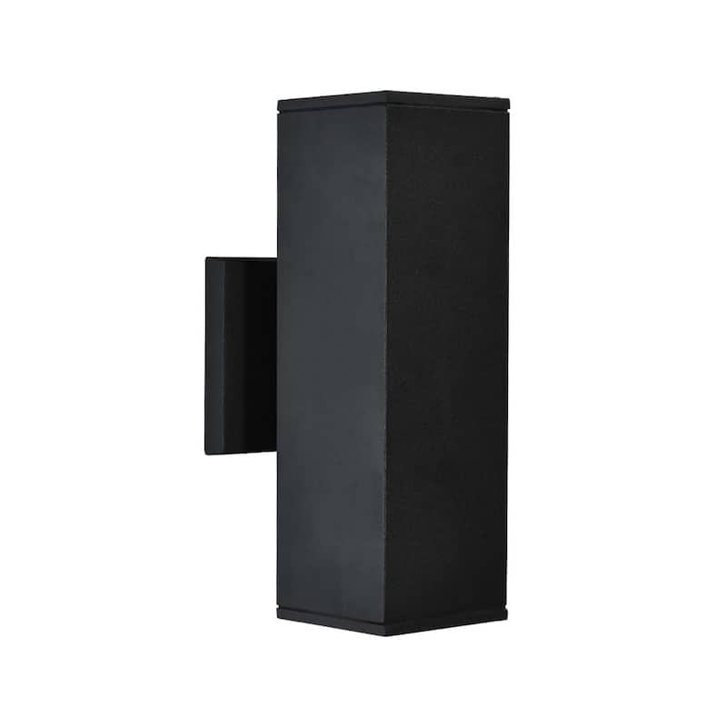 2-Light Modern Industrial Farmhouse 11.02'' Matte Black Outdoor Wall Sconce - N/A