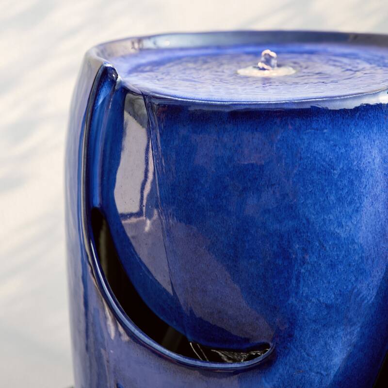 Glitzhome 30"H Oversized LED Ceramic Fountain