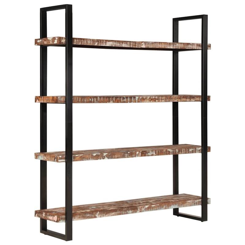 vidaXL 4-Tier Bookcase 63"x15.7"x70.9" Solid Reclaimed Wood